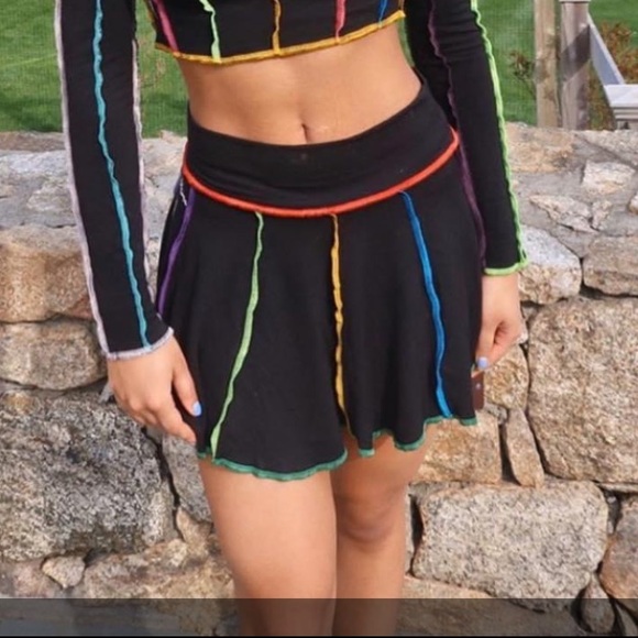 Omighty Rainbow stitch skirt and crop top set - Picture 2 of 11